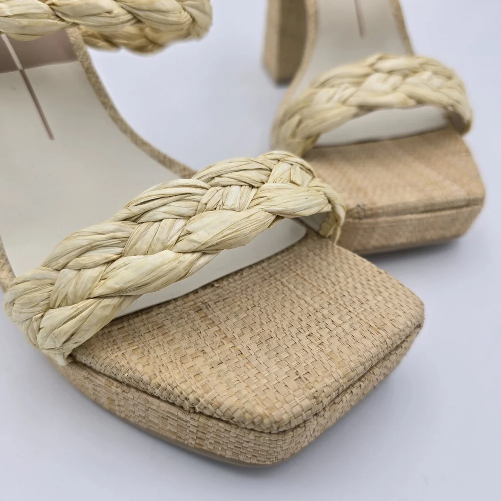 Dolce Vita Braided Natural Raffia Platform Sandal - Picture 2 of 14
